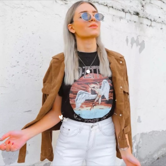 Led Zeppelin Rock Band Tee Graphic US Tour Boho - Picture 3 of 5